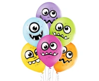 Balloons Belbal 12", D11, funny monsters, 6 pcs